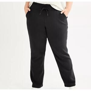 Tek Gear Ultrasoft Fleece Pants Midrise Straight Black Plus Sz 4X NWT